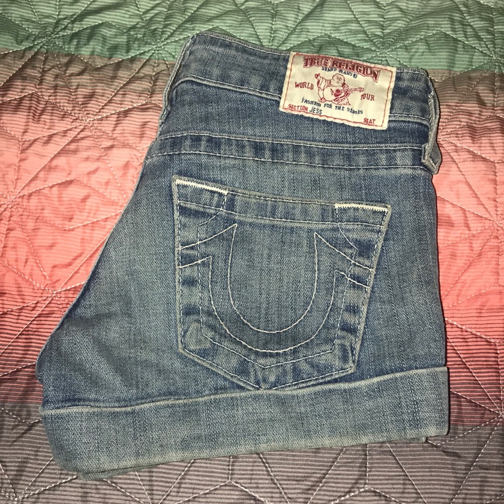True Religion Jess Denim shorts w/ cuff